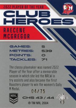 2023 NRL Traders Titanium - Club Heroes Silver #CHS43 Raecene McGregor Back